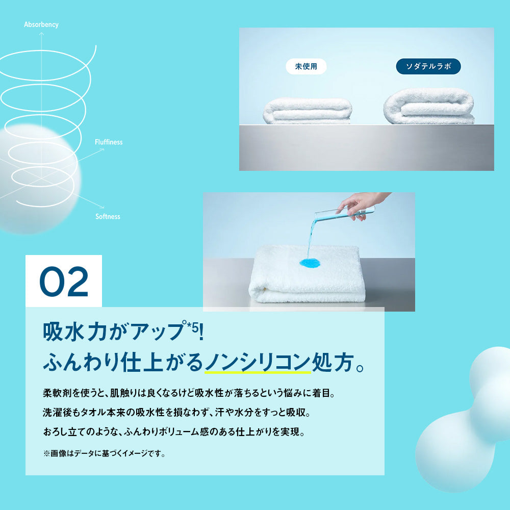 柔軟剤|SODATERU Lab: ソダテルラボ|洗濯洗剤 香り付き 無香料 衣類ケア 消臭 抗菌 毛玉 静電気防止 花粉