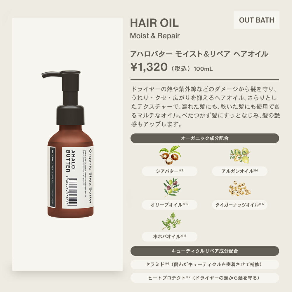 シャンプートリートメント1dayトライアルお試しAHALOBUTTERアハロバターモイスト＆リペアオーガニックシアバターアルガンオイルノンシリコンボタニカルシャンプーキューティクルくせ毛頭皮10ml+10ml[3個セット]