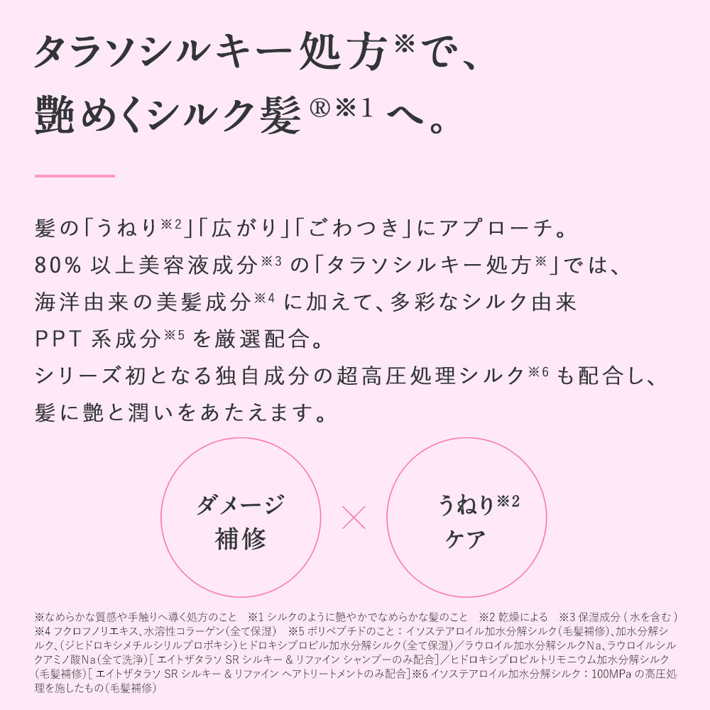 エイトザタラソ SR シルキー＆リファイン 美容液シャンプー / 美容液ヘアトリートメント 1DAYトライアル [各12mL×7点]
