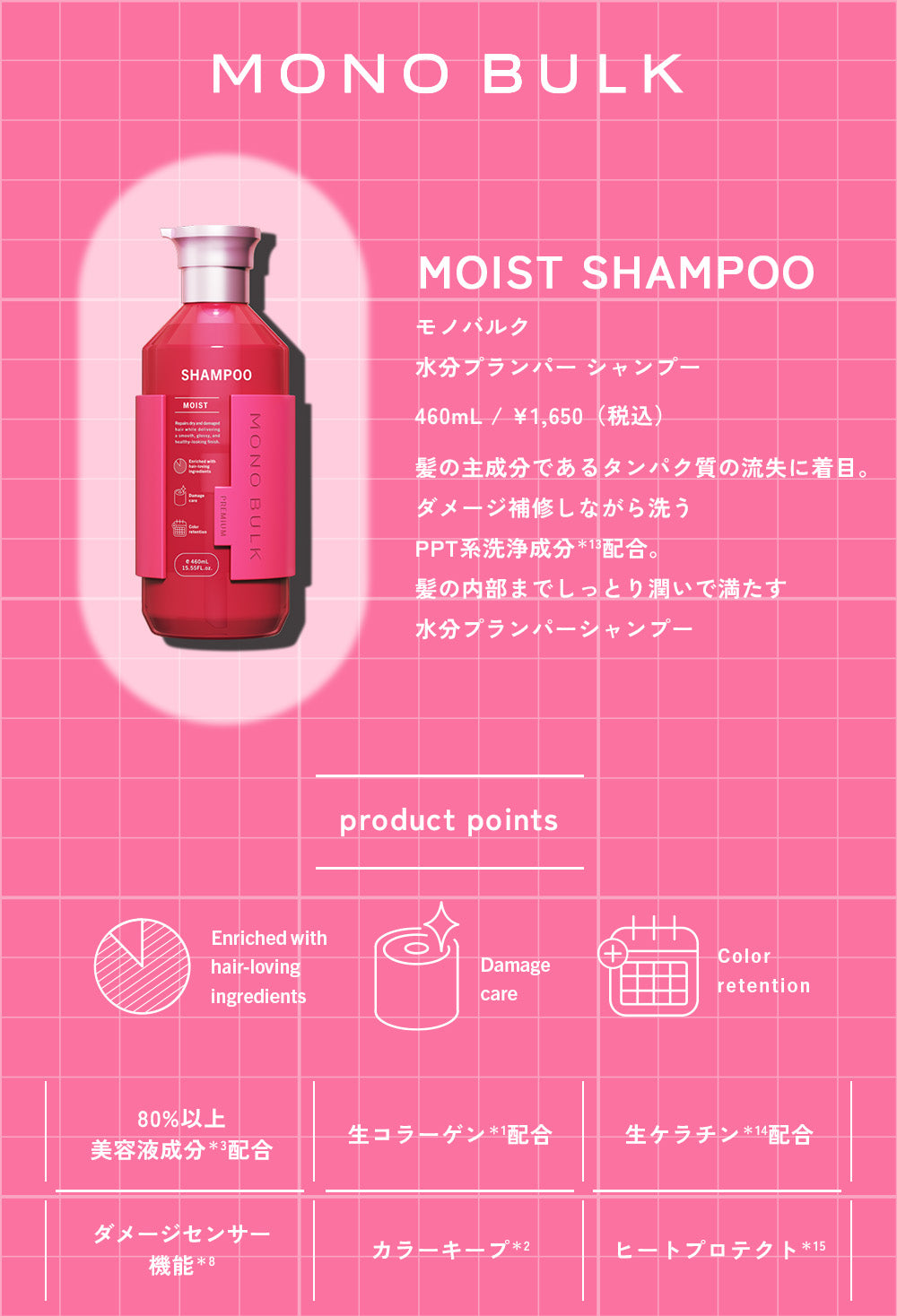 モノバルク モイスト お試し容量 限定キット（シャンプー＆ヘアトリートメント） [各300mL]